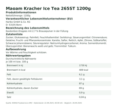 Produktinformationen – Maoam Kracher Ice Tea 265ST 1200g