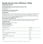 Produktbild anzeigen: Produktinformationen zum Einzelprodukt – Haribo Kirsch Cola 150Stück 1350g