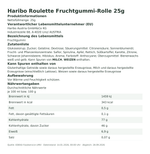 Produktbild anzeigen: Produktinformationen zum Einzelprodukt – Haribo Roulette Fruchtgummi-Rolle 25g