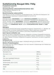 Produktinformationen – Gut&Günstig Nougat Bits 750g