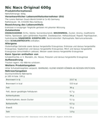 Produktbild anzeigen: Produktinformationen zum Einzelprodukt – Nic Nacs Original 600g