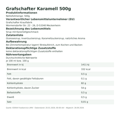 Produktinformationen – Grafschafter Karamell 500g