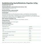 Produktbild anzeigen: Produktinformationen zum Einzelprodukt – Gut&Günstig Kartoffelsticks Paprika 125g