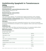 Produktbild anzeigen: Produktinformationen zum Einzelprodukt – Gut&Günstig Spaghetti in Tomatensauce 800g