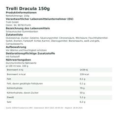 Produktinformationen – Trolli Dracula 150g