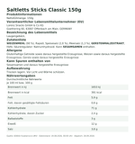 Produktbild anzeigen: Produktinformationen zum Einzelprodukt – Saltletts Sticks Classic 150g