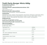 Produktbild anzeigen: Produktinformationen zum Einzelprodukt – Trolli Party Burger Minis 600g