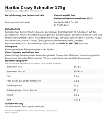 Produktinformationen – Haribo Crazy Schnuller 175g