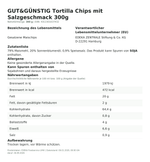 Produktbild anzeigen: Produktinformationen zum Einzelprodukt – Gut&Günstig Tortilla Chips mit Salzgeschmack 300g