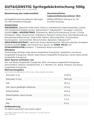 Lebensmittelinformationen: G&G Spritzgebäckmischung 500g