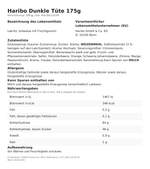 Produktbild anzeigen: Produktinformationen zum Einzelprodukt – Haribo Dunkle Tüte 175g