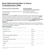 Produktbild anzeigen: Produktinformationen und Nährwerte – Buss Hähnchenstreifen in Sauce 300g