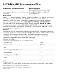 Produktinformationen – Gut&Günstig Bihunsuppe 400ml