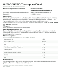 Produktinformationen – Gut&Günstig Thaisuppe 400ml