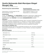 Produktbild anzeigen: Produktinformationen zum Einzelprodukt – Zentis Belmanda Edel-Marzipan Riegel Nougat 40g