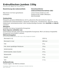 Produktinformationen – Erdnußlocken Jumbos 150g