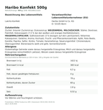 Produktbild anzeigen: Produktinformationen zum Einzelprodukt – Haribo Konfekt 500g