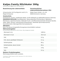 Katjes Family Milchkater 300g – Lebensmittelangaben
