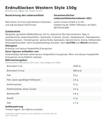 Erdnußlocken Western Style 150g – Lebensmittelangaben