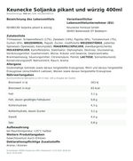 Produktbild anzeigen: Produktinformationen zum Einzelprodukt – Keunecke Soljanka pikant und würzig 400ml