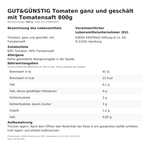 Produktbild anzeigen: Produktinformationen zum Einzelprodukt – Gut&Günstig Tomaten ganz und geschält mit Tomatensaft 800g