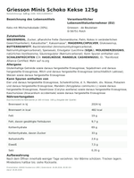 Produktbild anzeigen: Produktinformationen zum Einzelprodukt – Griesson Minis Schoko Kekse 125g