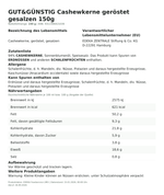 Produktbild anzeigen: Produktinformationen zum Einzelprodukt – Gut&Günstig Cashewkerne geröstet gesalzen 150g