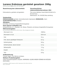 Produktinformationen – Lorenz Erdnüsse geröstet gesalzen 200g