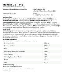 Lebensmittelinformationen: Ferrero hanuta 2er Packung 44g