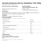 Produktbild anzeigen: Produktinformationen zum Einzelprodukt – Sarotti Schwarze Herren Edelbitter TCE 100g