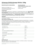 Produktbild anzeigen: Produktinformationen zum Einzelprodukt – Griesson Erfrischungs-Sticks 150g
