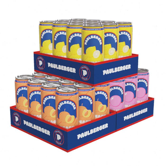 Paulberger 12x Lemon 12x Peach 12x Bubblegum 36x330ml Einweg Dose DPG