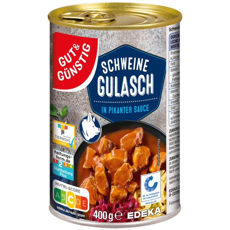 Gut&Günstig Schweinegulasch 400g QS ITW