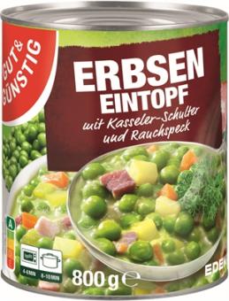Gut&Günstig Erbseneintopf mit Kasseler & Rauchspeck 800g
