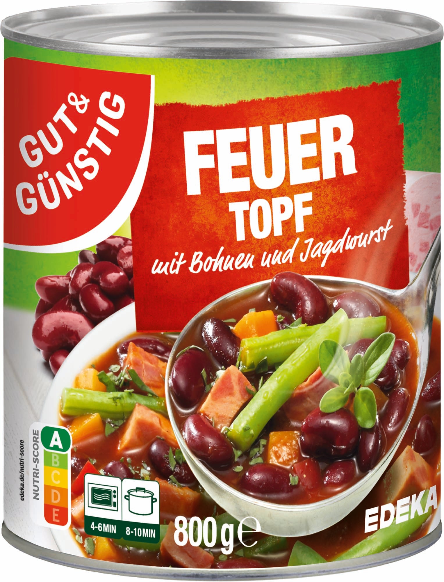 Gut&Günstig Feuertopf Bohneneintopf mit Fleischwurst 800g