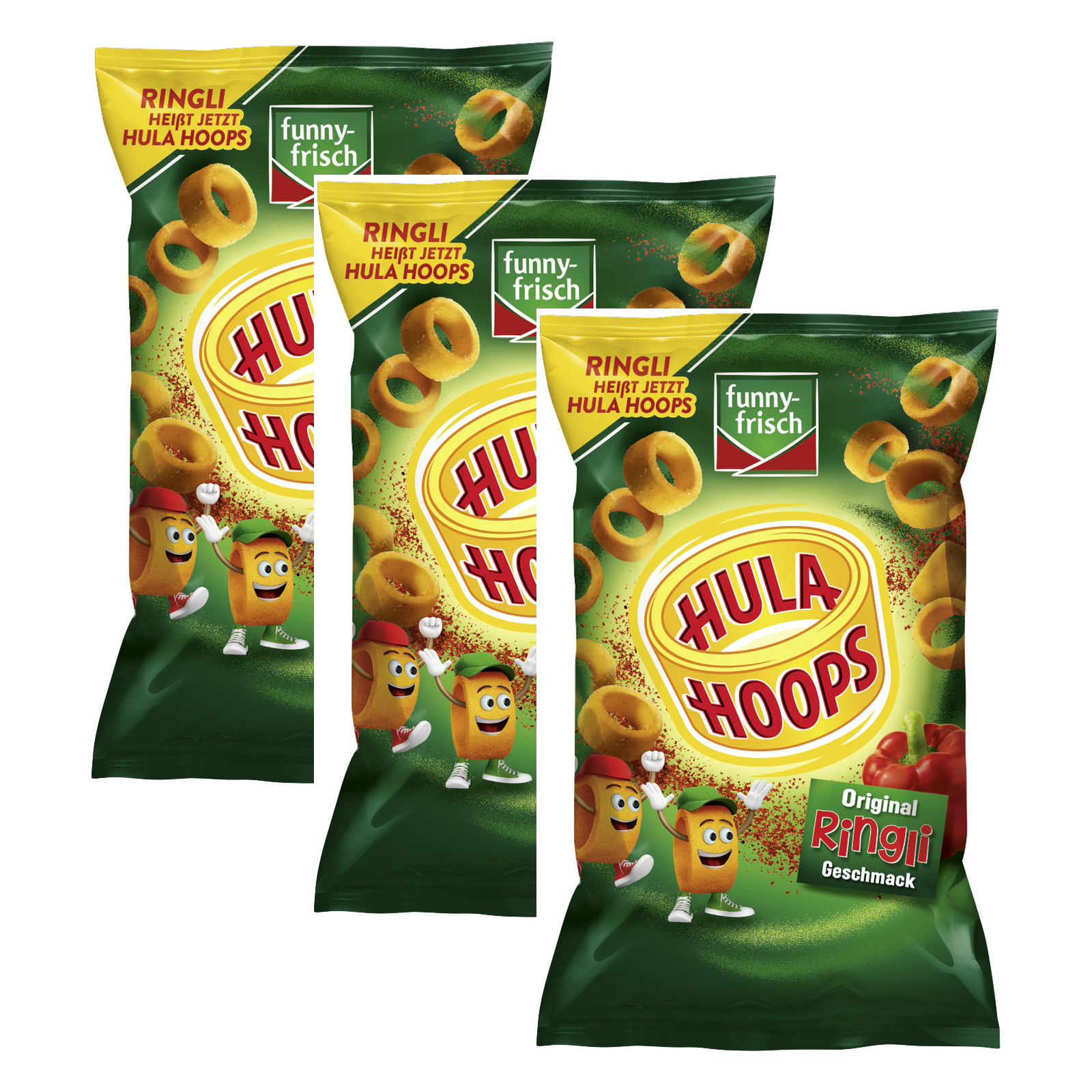 funny-frisch Hula Hoops Original Ringli Geschmack – 3 x 35 g (105 g)