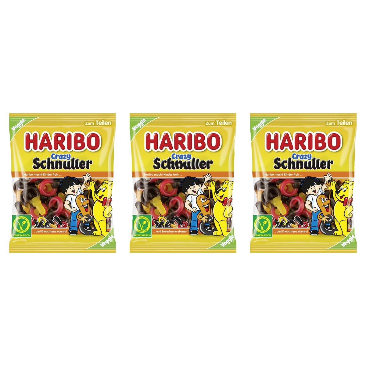 Haribo Crazy Schnuller – 3 x 175 g (525 g)