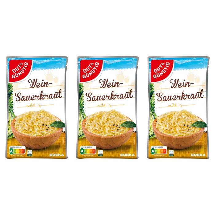 Gut&Günstig Weinsauerkraut – 3 x 520 g (1560 g)