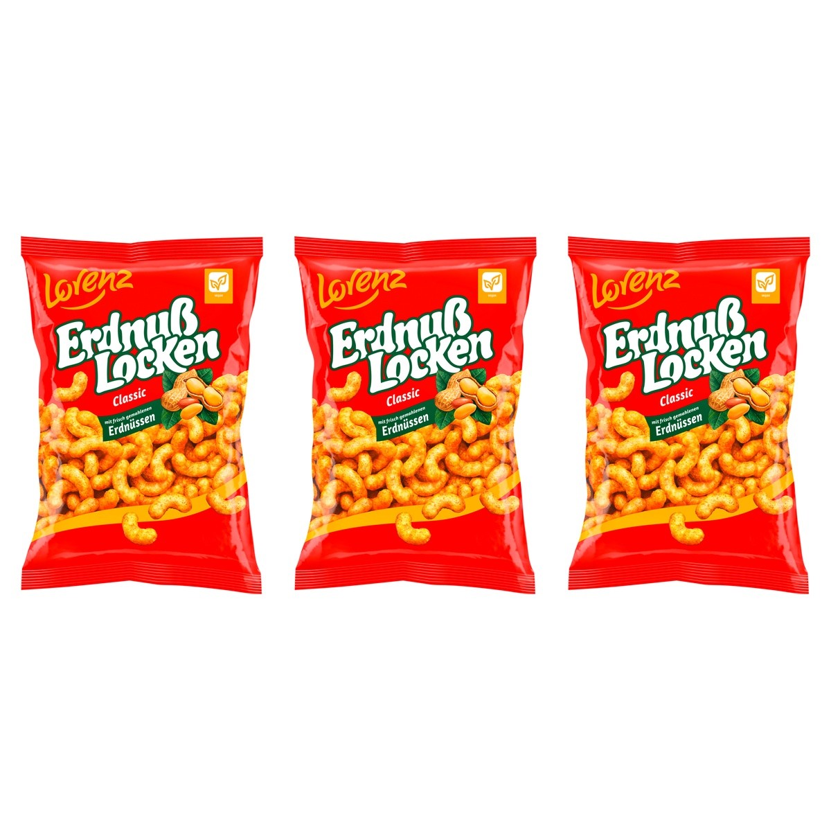Erdnußlocken Classic – 3 x 175 g (525 g)