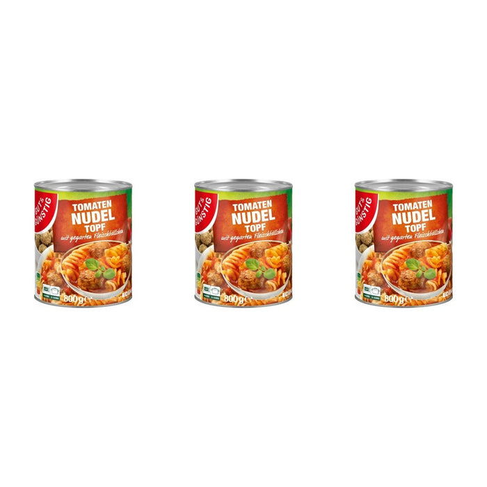Gut&Günstig Tomaten-Nudeltopf mit Fleischbällchen – 3 x 800 g (2400 g)