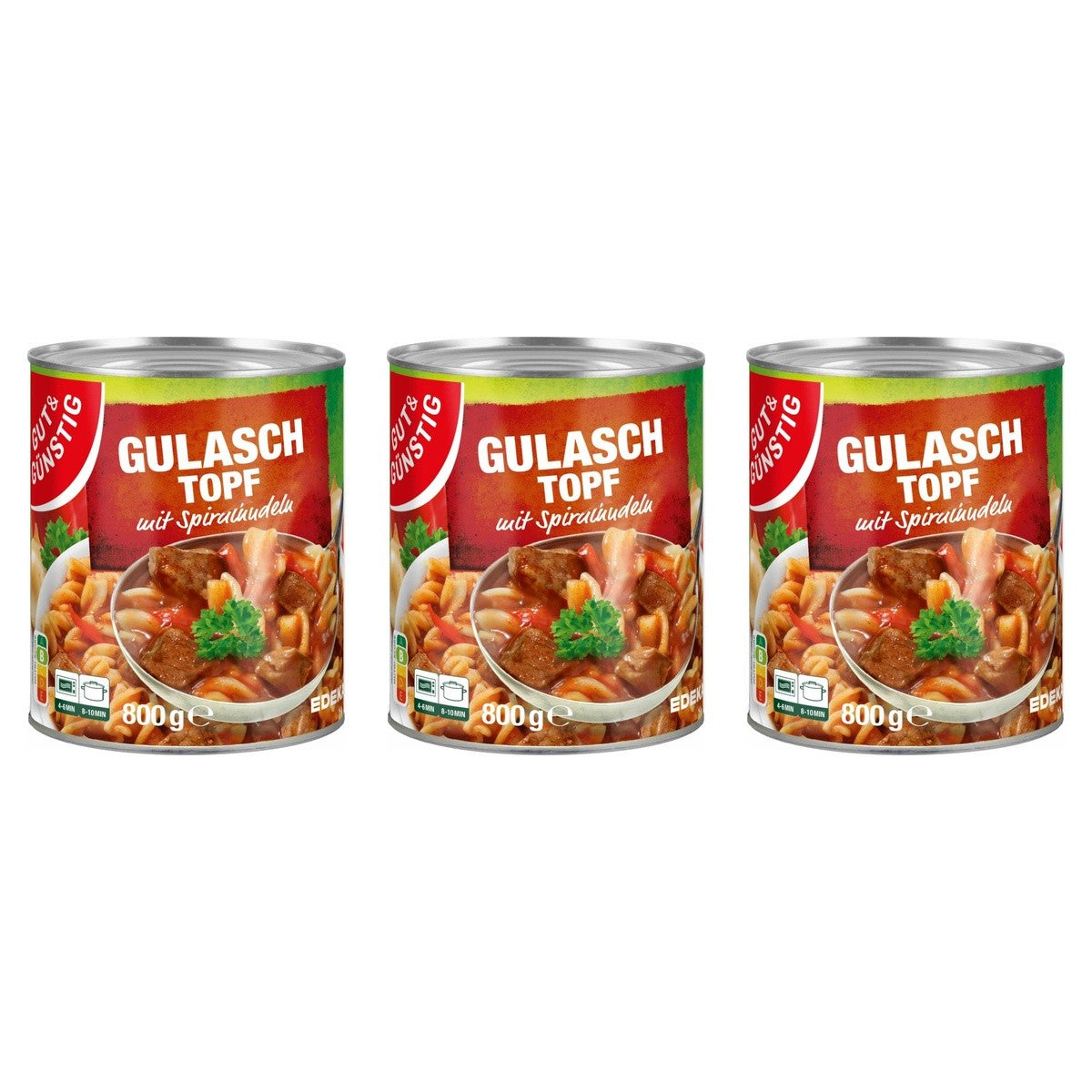Gut&Günstig Schweinegulasch – 3 x 800 g (2400 g)