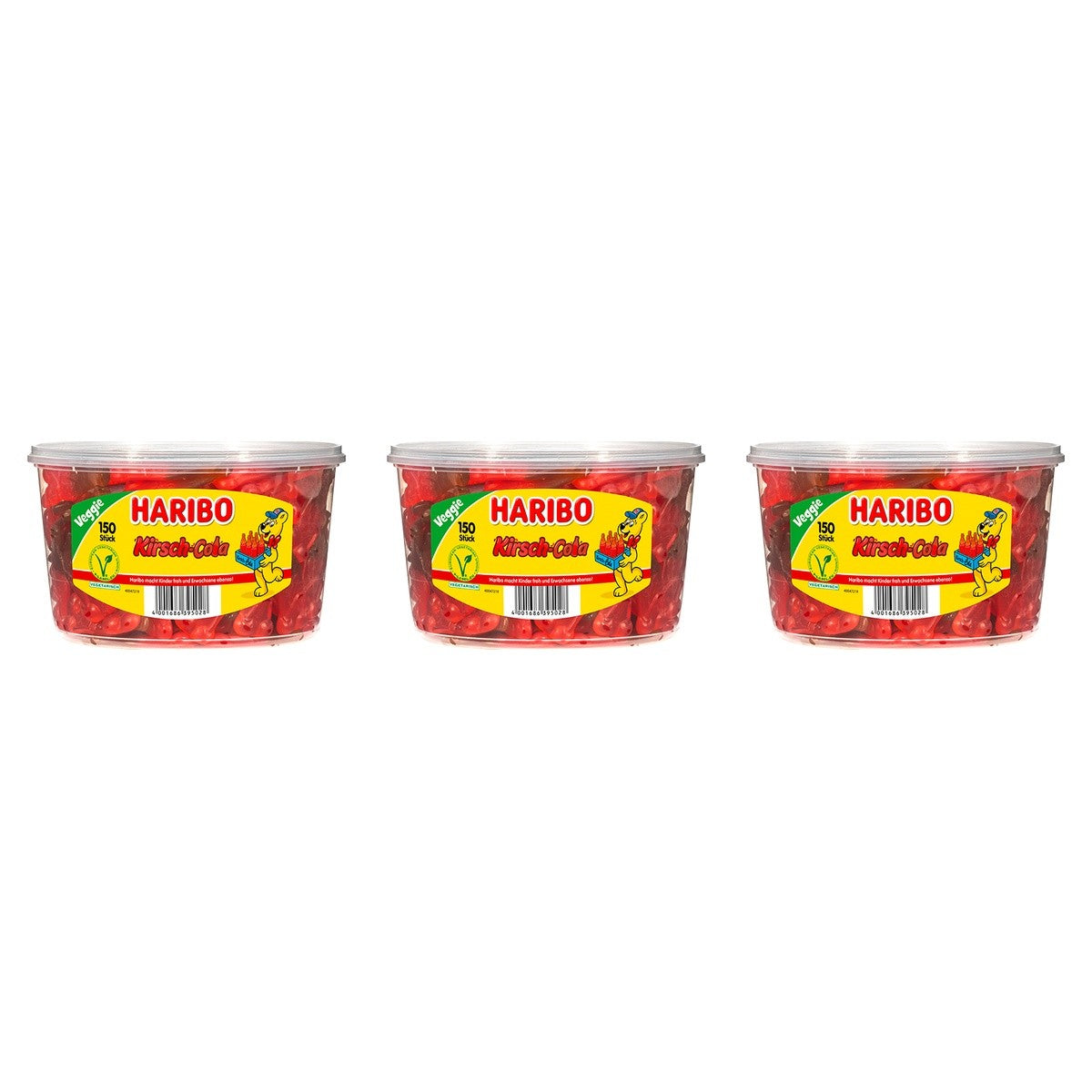 Haribo Kirsch Cola 150Stück – 3 x 1350 g (4050 g)