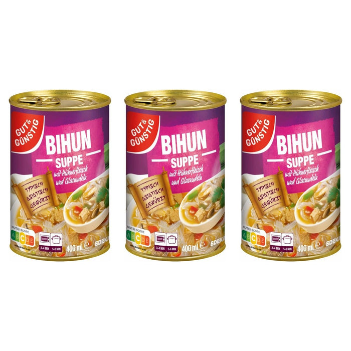 Gut&Günstig Bihunsuppe – 3 x 400 ml (1200 ml)