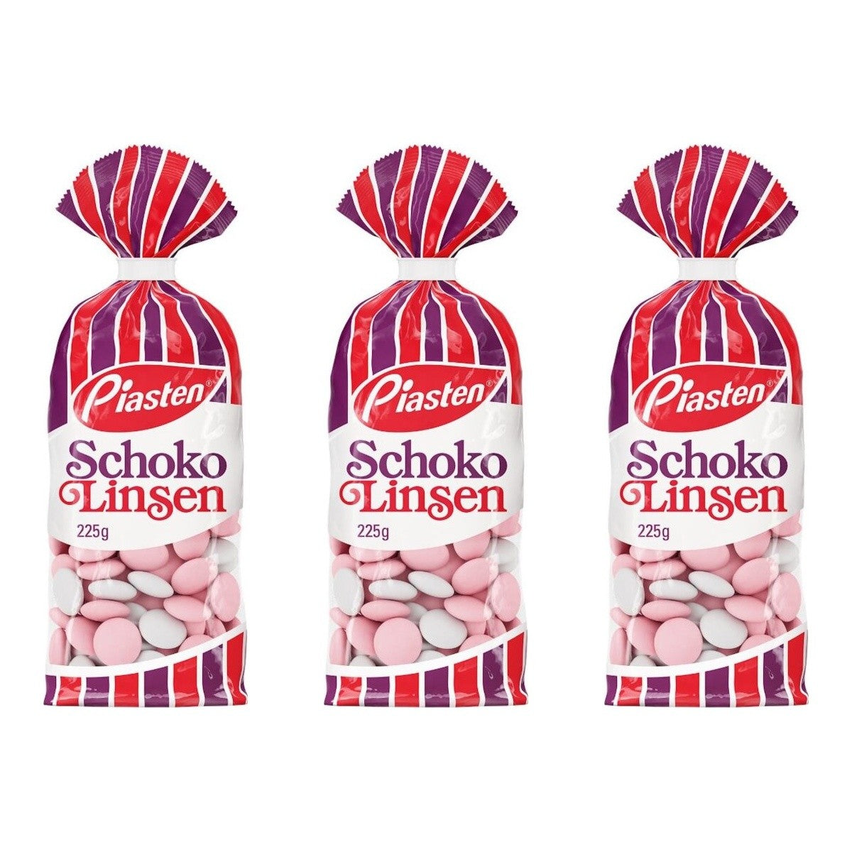 Piasten Schokolinsen – 3 x 225 g (675 g)