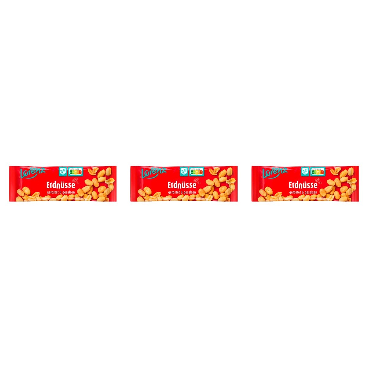 Lorenz Erdnüsse geröstet & gesalzen – 3 x 40 g (120 g)