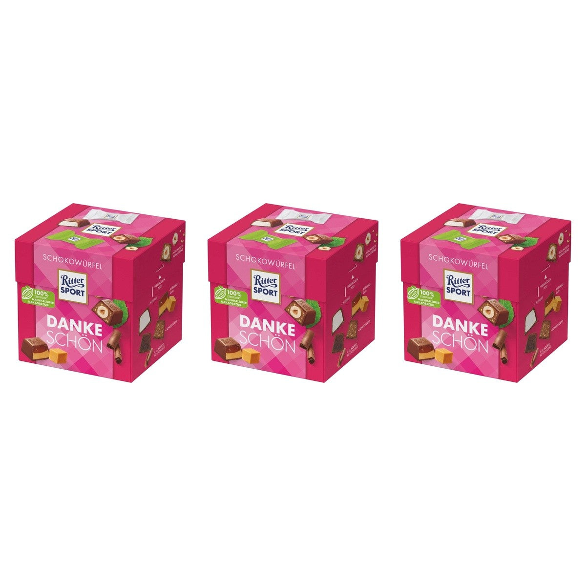 Ritter Sport Schokowürfel Dankeschön – 3 x 176 g (528 g)