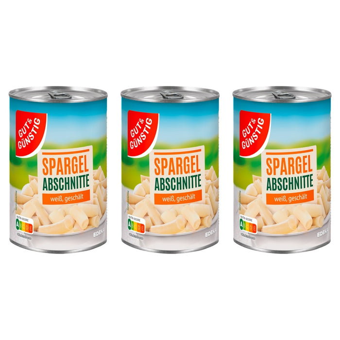 Gut&Günstig Spargelabschnitte ohne Köpfe – 3 x 420 g (1260 g)