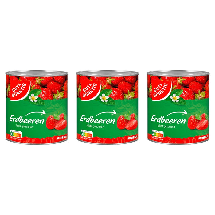 Gut&Günstig Erdbeeren leicht gezuckert – 3 x 410 g (1230 g)