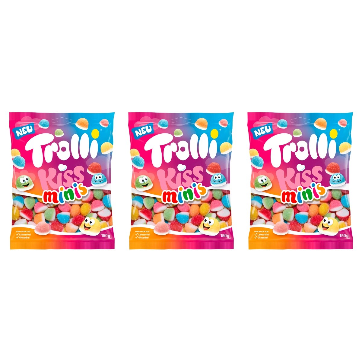 Trolli Kiss Minis – 3 x 150 g (450 g)