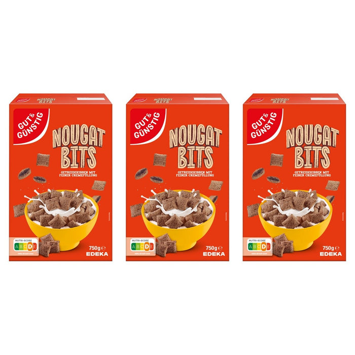 Gut&Günstig Nougat Bits – 3 x 750 g (2250 g)